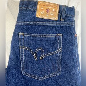 Vintage Rocawear Dark Wash Denim Jeans J-9914 38x32 Baggy Urban Hip Hop